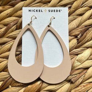 Nickel and Suede Cutout earrings